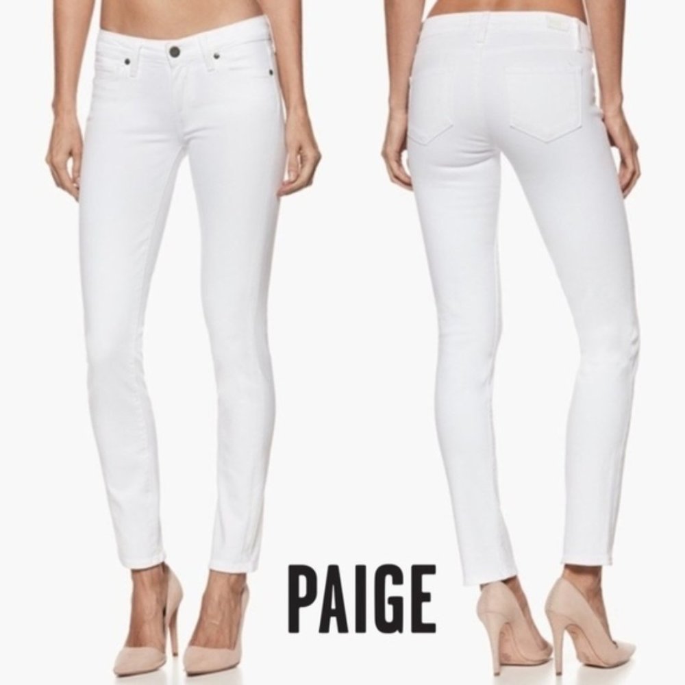 Paige Skyline Skinny Jeans in White